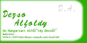 dezso alfoldy business card